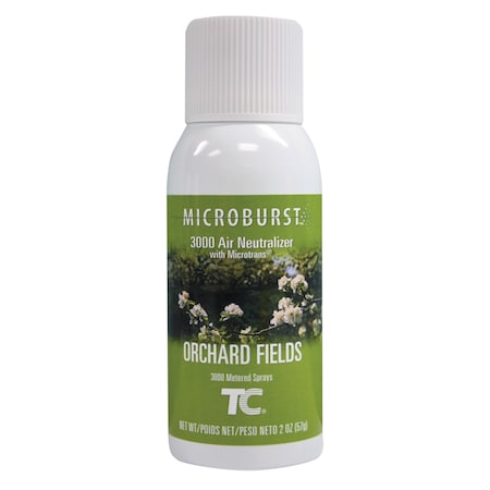 Rubbermaid Commercial Microburst 3000 Refill, Orchard Fields, 2 oz Aerosol, PK12 FG4012561